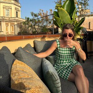 Few Moda / Kourt Green Gingham Mini Dress - Fits like 2P